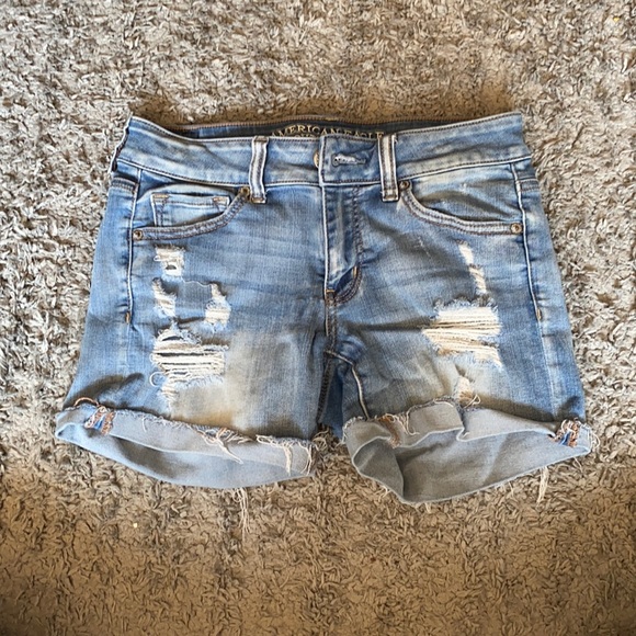 American Eagle Outfitters Pants - American Eagle | Ripped Blue Jean Shorts